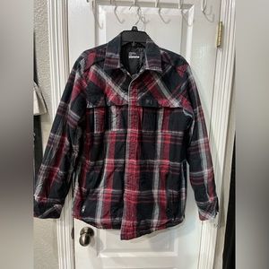 Burton Jacket | Burton Snowboard Red Black Plaid Snap Button Jacket Size Men's L